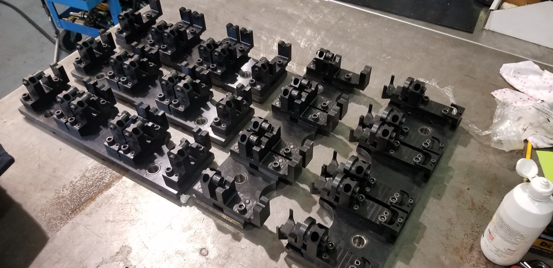 Multiple fixture detail variants arranged for quick-change use.